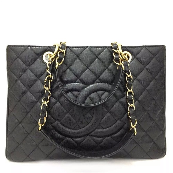 CHANEL Handbags - CHANEL Caviar Gold GST Grand Shopping Tote (1of2)